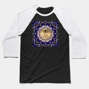 Golden and Purple Buddha Mandala Baseball T-Shirt